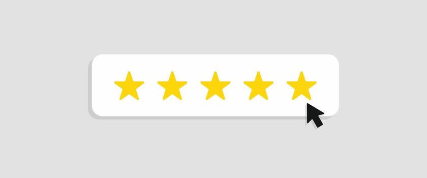 Top quality service 5 stars rating icon. User interface element for customer satisfaction and product feedback graphic vector