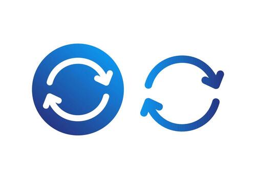 Blue Gradient Refresh Arrow Icon Representing Reload or Update Function for Modern Applications vector