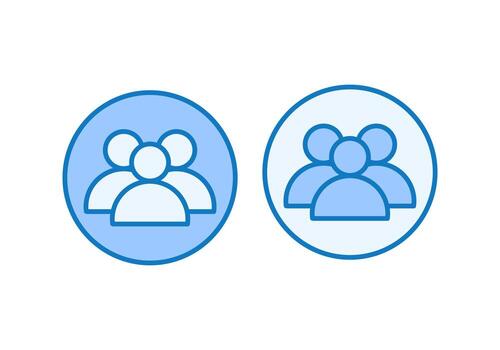 Blue Gradient User Group Icon Representing Team or Community Symbol in Modern Online Platform vector