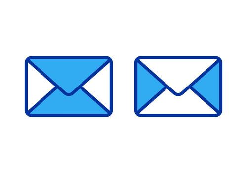 Blue White Mail Envelope Icon Representing Message and Contact Communication in Modern Digital Layout vector