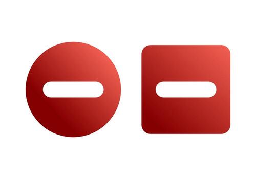 Red Gradient Remove Minus Icon Representing Delete or Subtract Button in Modern Web and App Design vector