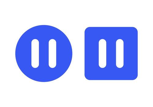 Purple Gradient Pause Button Icon Representing Media Stop or Break Control in Modern Digital Interface vector