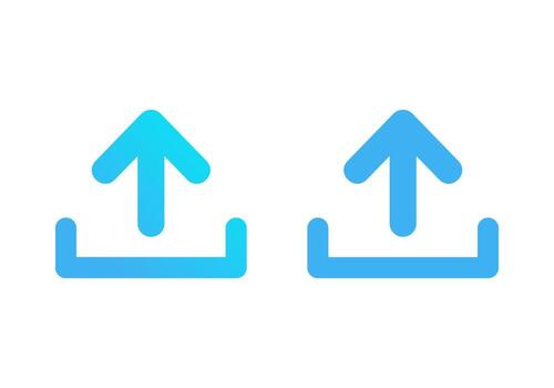 Blue Gradient Upload Arrow Icon Representing File Transfer or Cloud Sharing in Modern Web Application vector