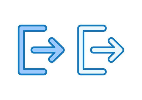 Blue Gradient Logout Arrow Icon Representing Sign Out or Exit Function in Web and App Design vector