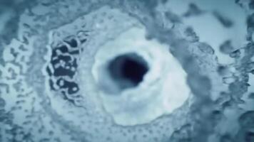 Futuristic Animation of a Digital Ocean Wave with Glowing Cyan Particles and a Shallow Depth of Field video