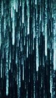 futurista resumen animación de que cae cian ligero rayas en un digital lluvia o matriz estilo código simulación video