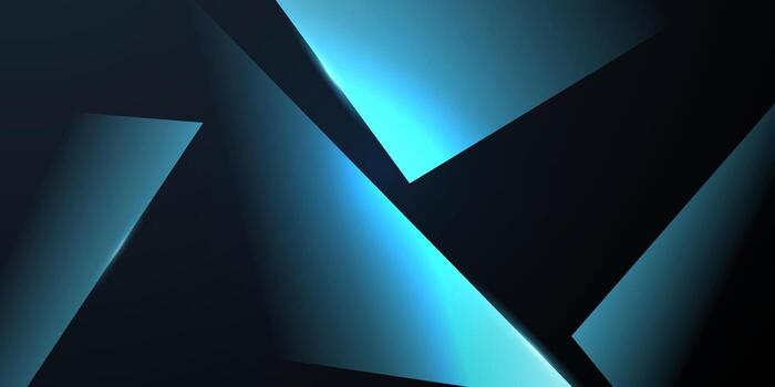 Abstract blue and black background with a triangle shape vector