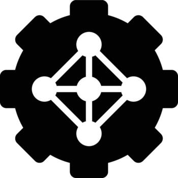 patrón, detección, máquina aprendizaje glifo sólido icono vector