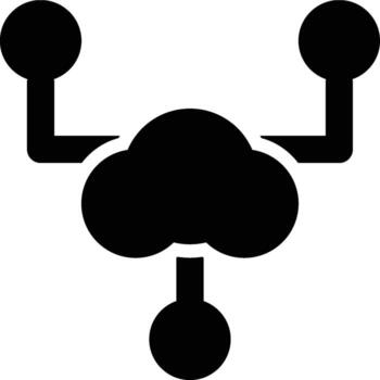 nube plataforma, nube informática, nube glifo sólido icono vector