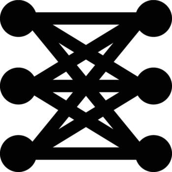 profundo aprendiendo, neural red, algoritmo glifo sólido icono vector