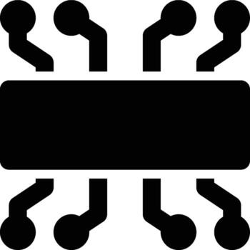 Microcontroller, Microchip, Chip Glyph Solid Icon vector