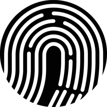 Fingerprint, Scanner, Identification Glyph Solid Icon vector