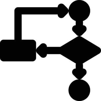Algorithm, Diagram, Flow Glyph Solid Icon vector