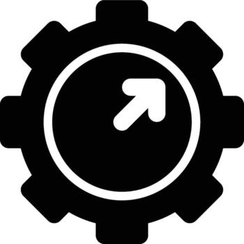 mejoramiento, creciente, optimizar glifo sólido icono vector