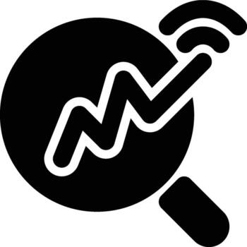 analítico, análisis, datos visualización glifo sólido icono vector