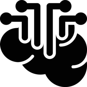 Artificial Intelligence, AI, Computer Glyph Solid Icon vector