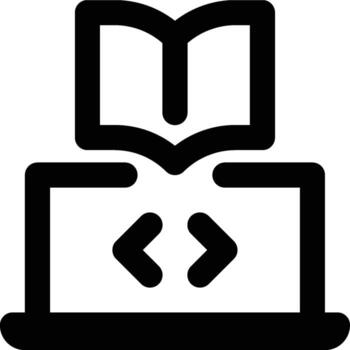 computadora ciencia, computadora, estudiar contorno icono vector