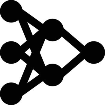 Backpropagation, Neural Network, Deep Learning Glyph Solid Icon vector