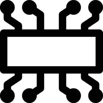 Microcontroller, Microchip, Chip Outline Icon vector