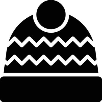 Bobble Hat, Cap, Hat Glyph Solid Icon vector
