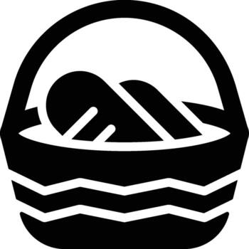 Bread Basket, Basket, Bread Glyph Solid Icon vector