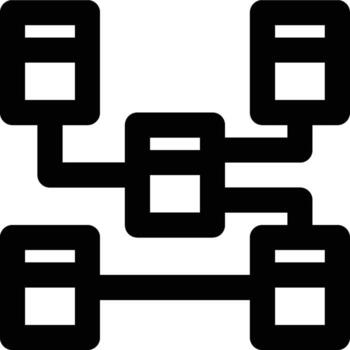 Relational, Database, Data Outline Icon vector