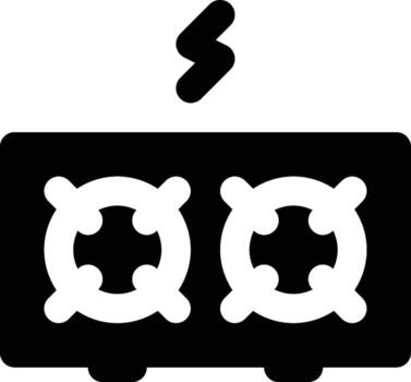 Stove, Electric, Rangette Glyph Solid Icon vector