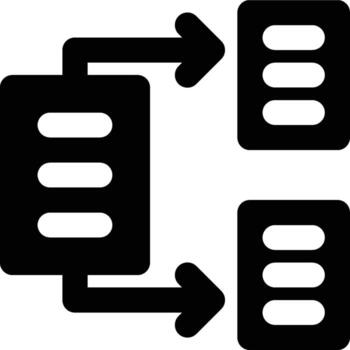 Data Transformation, Transformation, Data Glyph Solid Icon vector
