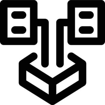 Data Sources, Sources, Data Outline Icon vector