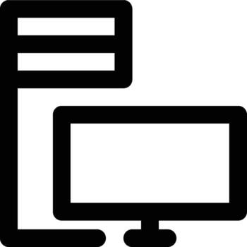 Computer, CPU, PC Outline Icon vector