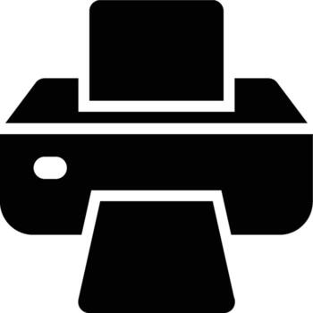 Printer, Print, Technology Glyph Solid Icon vector