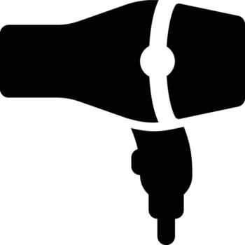 Hair Dryer, Hairdryer, Hair Glyph Solid Icon vector