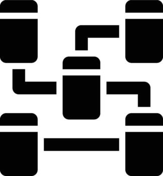 Relational, Database, Data Glyph Solid Icon vector