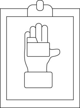 un mano con dos rectangular objetos en un portapapeles vector