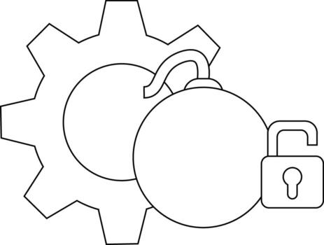engranaje bomba y abierto bloquear icono engranaje es detrás el bomba y bloquear es siguiente a eso vector