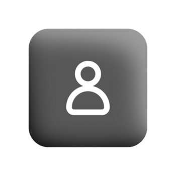 A gray button with a person icon on it png