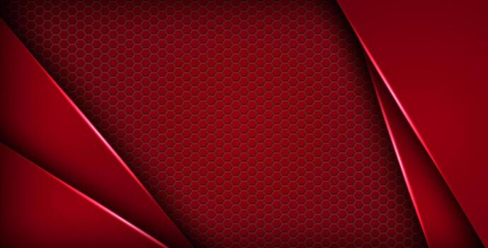 Red geometric honeycomb background design vector