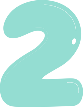 2d verde numero Due con morbido arrotondato stile, colorato e amichevole, adatto per bambini formazione scolastica, matematica Lezioni, e creativo design usi. png