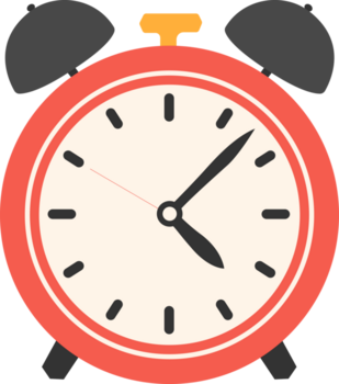 2d rosso allarme orologio con semplice piatto disegno, adatto per mattina routine temi, tempo gestione immagini, o aula elementi per bambini. png