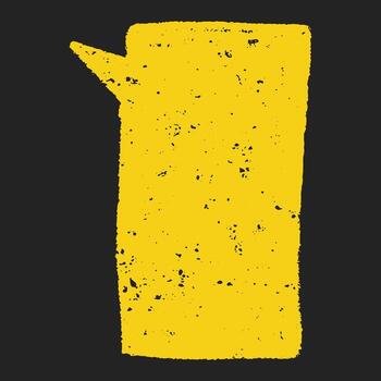 Childlike crayon dialog balloon with vibrant color strokes and soft uneven texture. Naive doodle lines, text box chalkboard, happy notes. vector