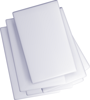 Abstract 3D Stack of White Rectangular Shapes. png