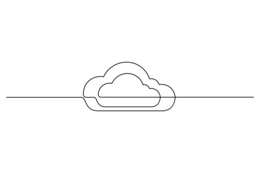 Simple one line drawing of a cloud minimal hand drawn style vector