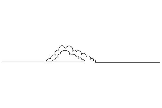 Simple abstract continuous line art of cloud minimal design vector