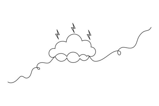 elegante mínimo continuo línea Arte nube contorno dibujo vector