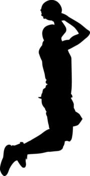 Dynamic Silhouette of a Basketball Player in Action vector