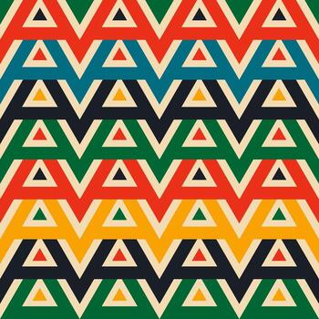 Retro pattern with triangles in the style of the 70s and 60 vector