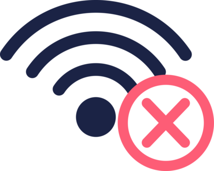 Nein Internet Verbindung Symbol von W-lan Symbol mit rot kreuzen, bezeichnet Netzwerk Fehler png