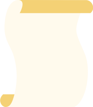 Elegant blank parchment scroll illustration with classic curled edges, offering a timeless background for formal documents, announcements, or a vintage design aesthetic png