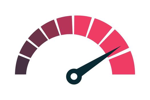 Speedometer Measurement Scale Design High Meter Performance with Red Section vector