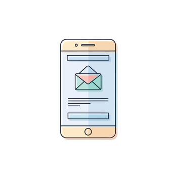Mobile Email Interface UI Icon Illustration vector